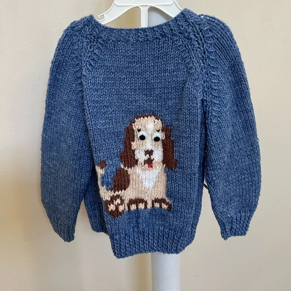 Cardigan Sweater Puppy Dogs Toddler Size 9 Months Baby Blue Unbranded Like New - Picture 2 of 16